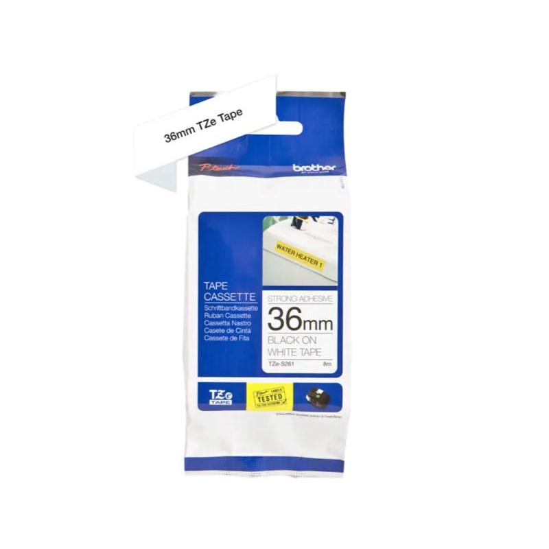 Brother Ribbon TZES261 / TZE-S261 Black on White - Billede 3