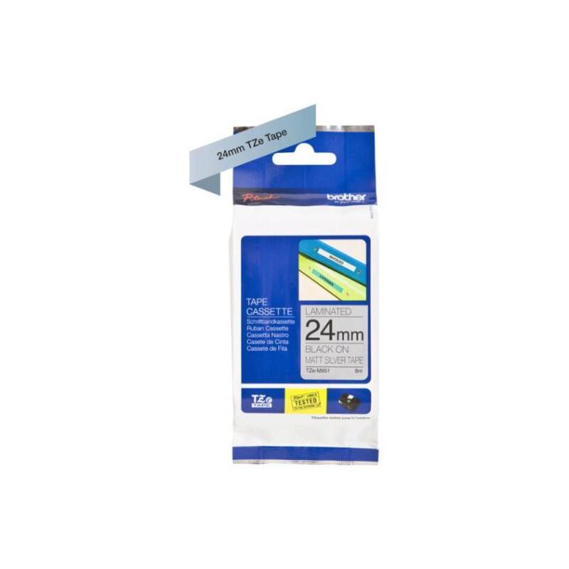 Brother Ribbon TZEM951 / TZE-M951 Black on Silver - Billede 4