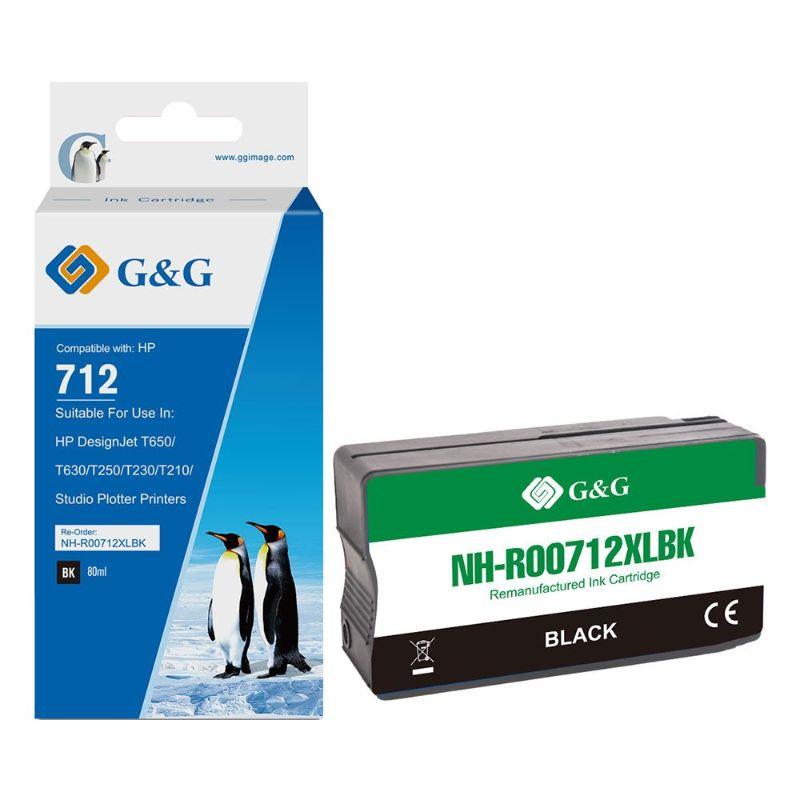 HP 712XL BK blæk CMYK
