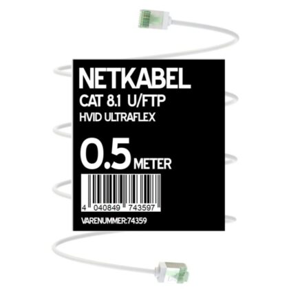 Patchkabel CAT 8.1 0,5m Hvid