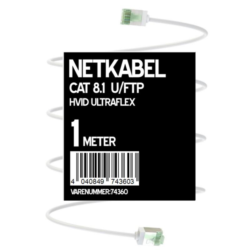 Patchkabel CAT 8.1 1m Hvid