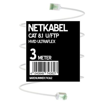 Patchkabel CAT 8.1 3m Hvid