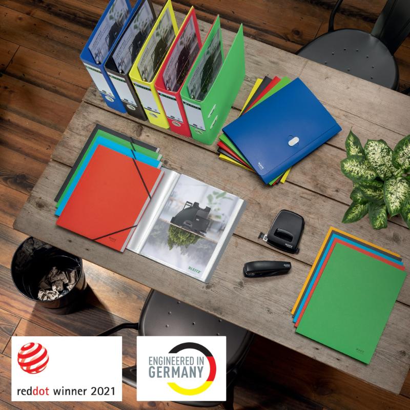 3-klap mappe recycle karton A4 grøn - Billede 6