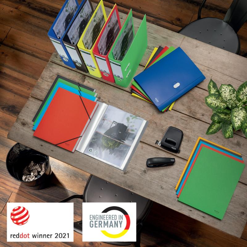 3-klap mappe recycle karton A4 gul - Billede 4