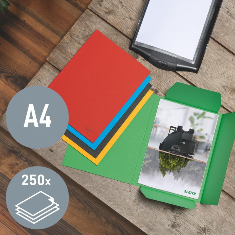 3-klap mappe recycle karton A4 gul - Billede 8