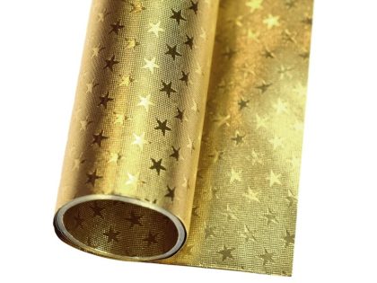 Aluminiumsfolie Dobbeltsidet med Stjernemotiv 50x78cm Guld 20 Stk