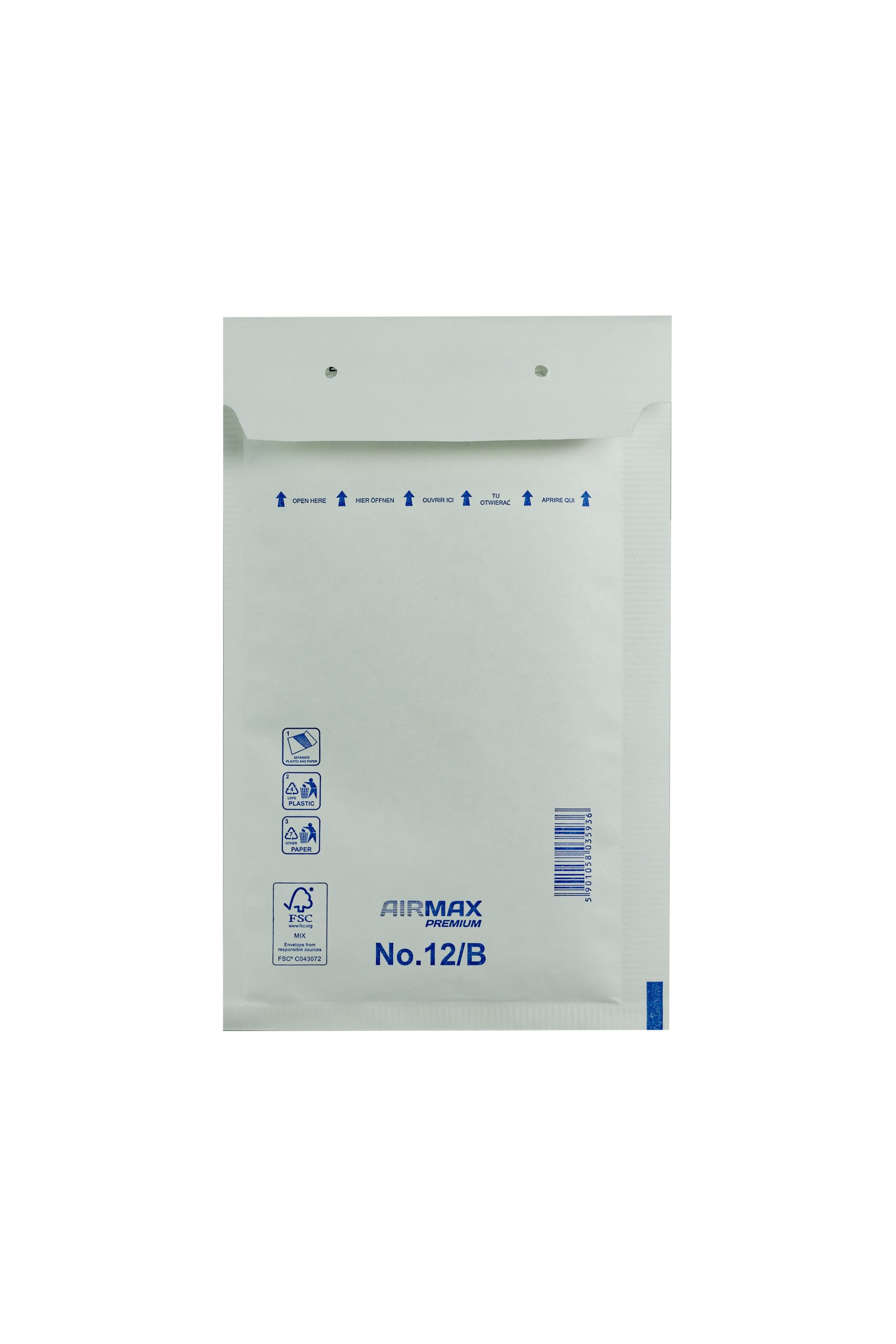 Bobbelkuvert Airmax 12/B W2 140x225 Hvid 200stk - Billede 5