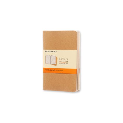 Cahier Journal Linjeret Pocket Kraft 3-Pak