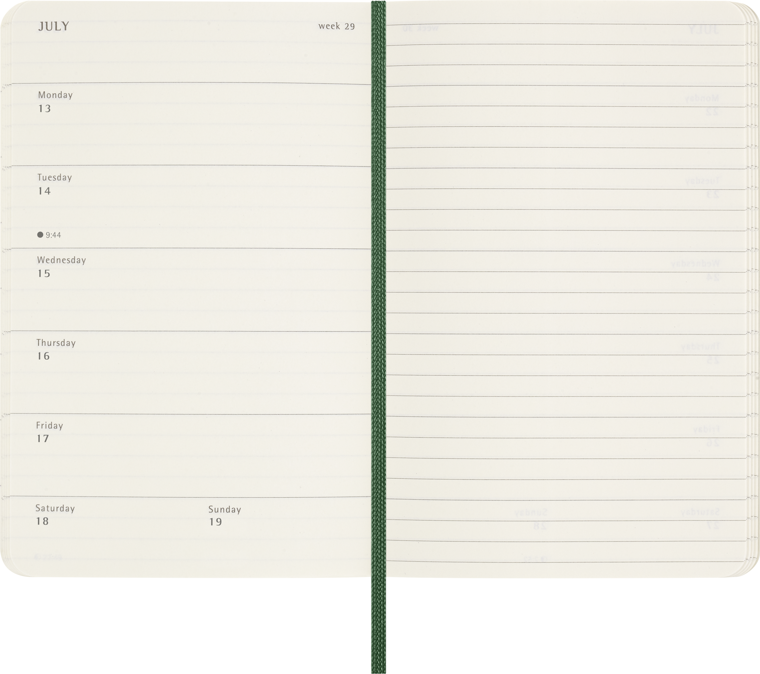 Classic Soft 12M Week Note Pocket Myrtle Green 2026 - Billede 4