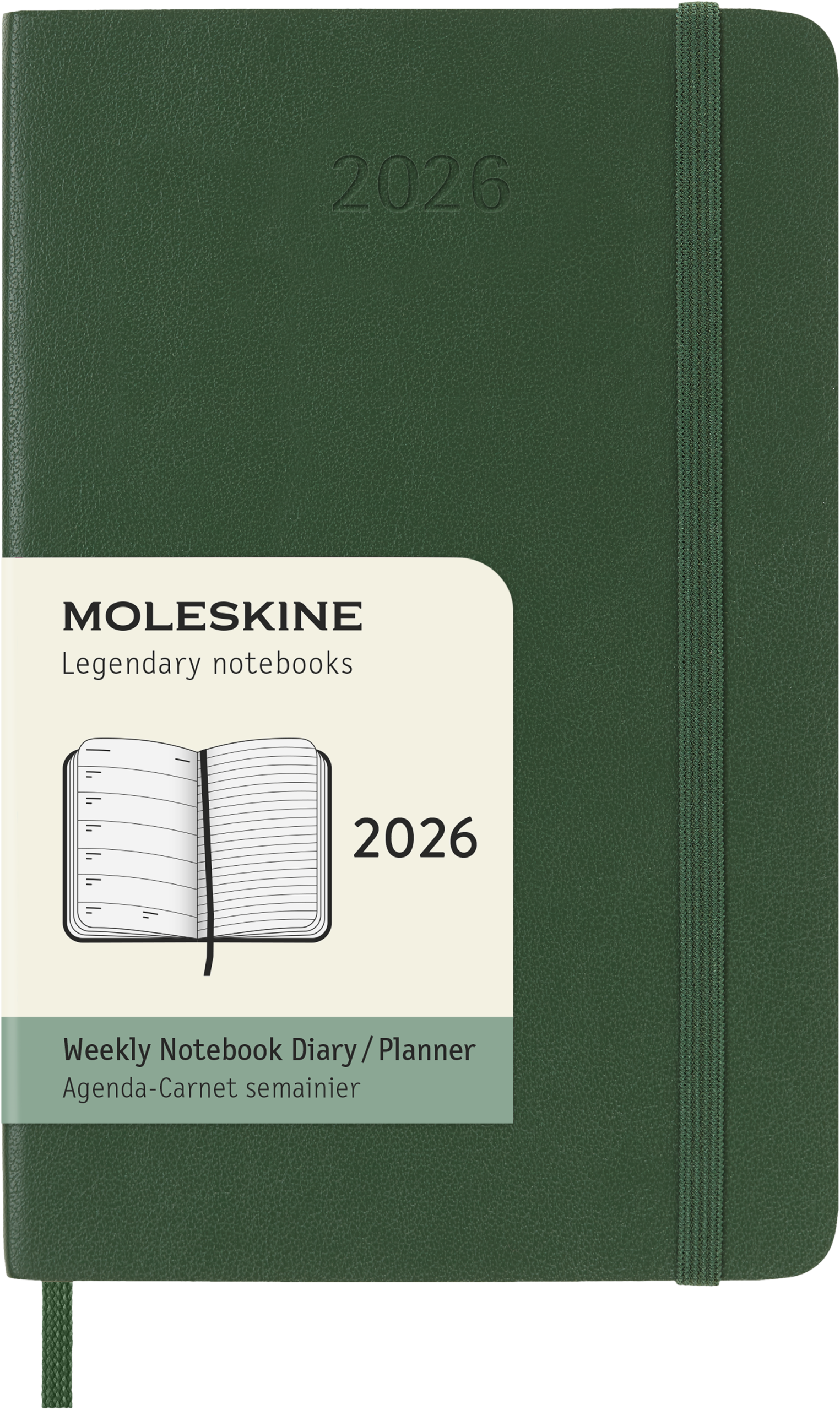 Classic Soft 12M Week Note Pocket Myrtle Green 2026