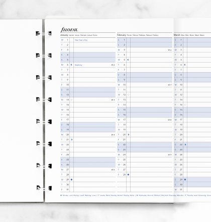 Filofax Årsplan Notesbog A5 2025