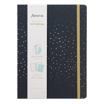 Filofax Notesbog Confetti A5 Linjeret Charcoal