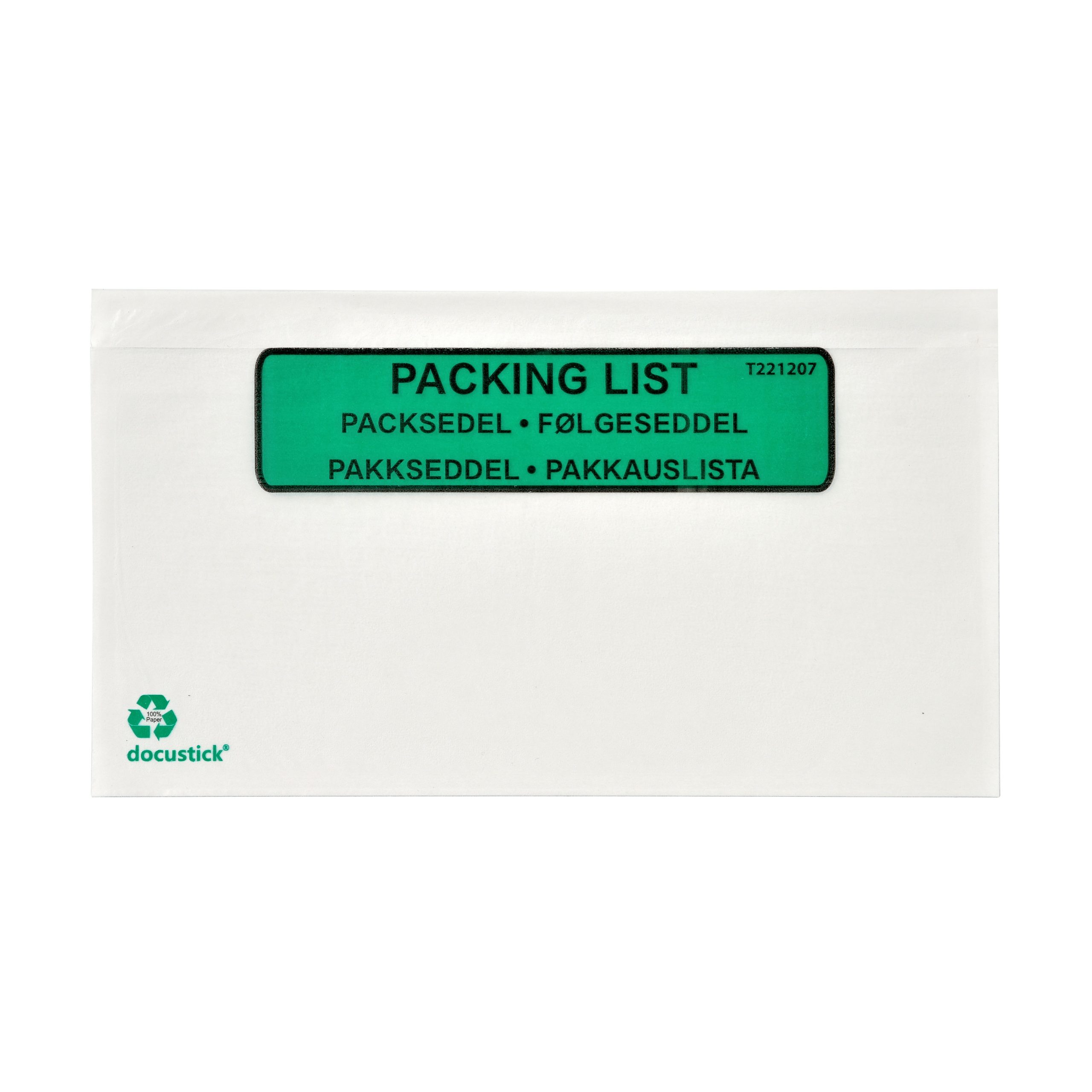 Følgeseddellomme Papir C65 med Tryk 1000 Pakke