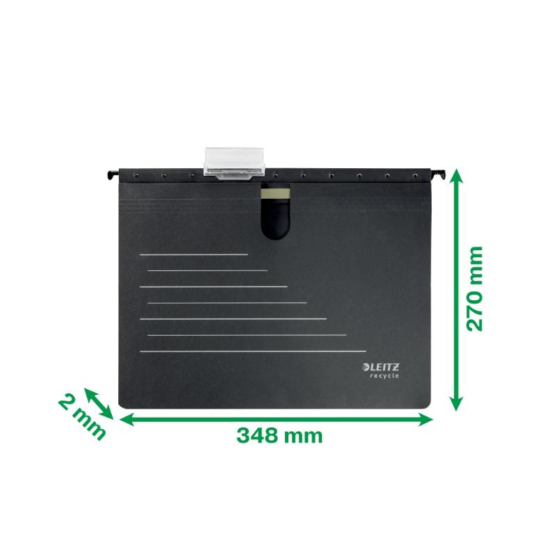 Hængemappe m.mekanisme recycle A4 sort - Billede 3