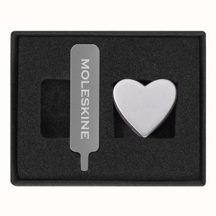 Moleskine Pins Hjerte Sølv