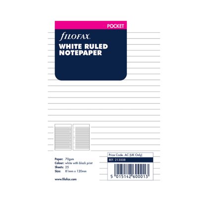 Pocket Noteark Linjeret Hvite