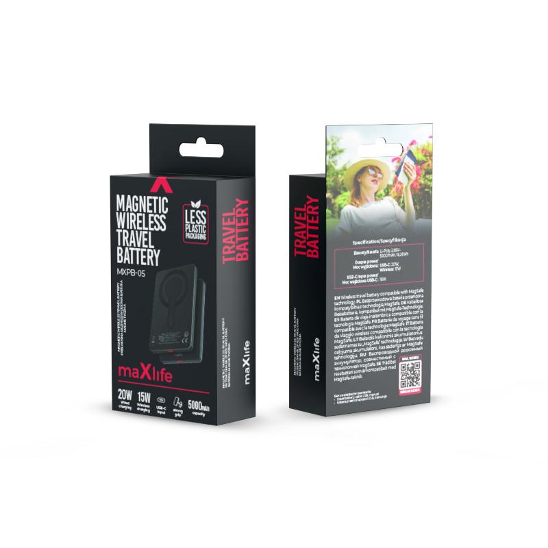 maXlife Wireless power bank 5.000 mAh
