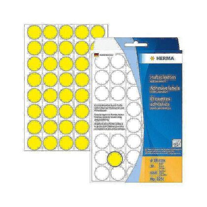 HERMA Multi-purpose labels ø19 Gul