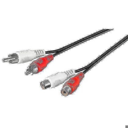 Kabel,Phono RCA x2 M-F 5.0m