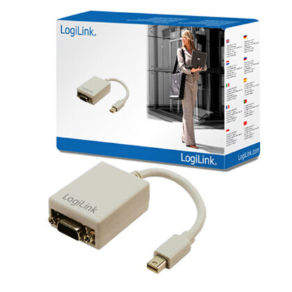 LogiLink Mini DisplayPort / VGA Adapter 0,09 m VGA (D-Sub) Grå
