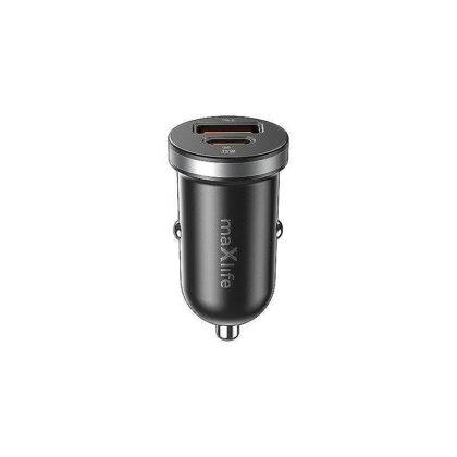 Maxlife MXCC-05 PD QC car charger 1x USB-C 1x USB 35W black