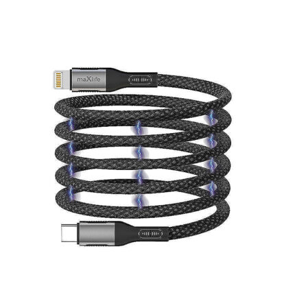 Maxlife MXUC-11 magnetic cable USB-C - Lightning 1,0 m 27W black nylon