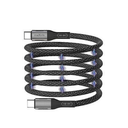 Maxlife MXUC-11 magnetic cable USB-C - USB-C 1,0 m 100W black nylon
