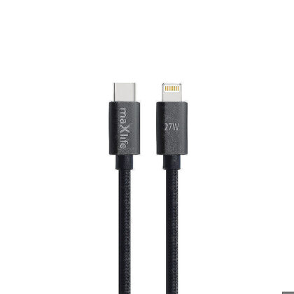 Maxlife MXUC-12 cable USB-C - Lightning 2,0 m 27W black