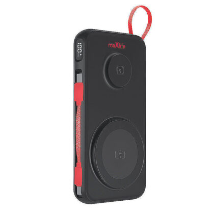 Maxlife wireless power bank MXPB-08 10000 mAh magnetic 3in1 black