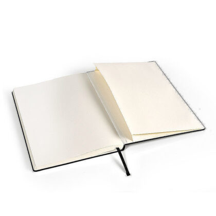 PU Notesbog A4 Linjeret Sort