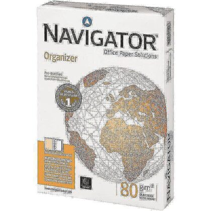 Papir, A4 80g, Navigator m/4 huller
